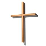 corpus delicti :: Holzkreuz modern und schlicht – Wandkreuz aus Eiche massiv (33 x 22 x 2,4 cm)...