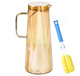 Hengsong Wasserkaraffe 1.8 Liter,Glaskaraffe mit Deckel,Wasserkrug Glas mit Auslauf,karaffe mit...