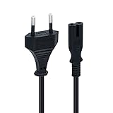 Mcbazel 1.5m schwarzes Netzkabel, Euro-Stecker C7 2-poliges Netzkabel für PS5 / PS4 / PS3 / Xbox...