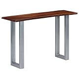 UJCHVHN Tables Konsolentisch 115x35x76cm Massiv Aazienholz und Eisen Akzenttische