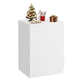 VASAGLE Kailyn Kollektion - Nachttisch mit Steckdosenleiste, Beistelltisch, 3 Schubladen, 2...