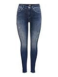 ONLY Damen Onlblush Life Mid Sk Ank Raw Rea811 Noos Jeans, Dark Blue Denim, XL / 34L EU