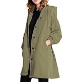 MTROTE HXUE Damen-Windbreaker-Jacke – doppelte Kapuze, Langarm, winddicht, leicht, Revers,...