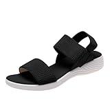 Flache Damen-Sandalen, trendige Zehentrenner, T-Steg, Perlen, elastisches Band, bequeme...