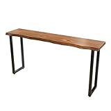 Yidlkecqey Langer schmaler Esstisch, industrielle Hochtische, Massivholz-Bar-Tisch, hoher schmaler...