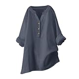 WILLBEST Basic Langarmshirt Damen Tunika Damen Sommer lang musselinbluse blusen & Tuniken für Damen...