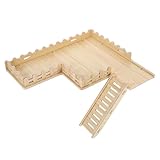 LOORGVEL Holzplattform für Hamster mit Leiter und Zaun Stabile Kleine Kletterplattform für...