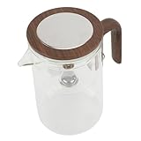 Lazmin112 Glas-Teekanne mit Teesieb, Premium-Edelstahl-One-Touch-Teebereiter, Transparenter...
