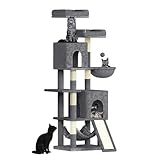 Dogat Katzenbaum, 158 cm Katzenturm für in der Tür, Katzen-Aktivitätszentrum mit 7 Kratzbäumen,...