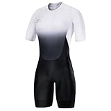 Santic Herren Triathlonanzug Einteiler Triathlon Anzug Gepolstert Trisuit Triathlon Kurz Hohe...