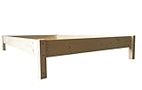 LIEGEWERK Futonbett Bett 140x200 Massivholzbett Holz 140 Holzbett (140cm x 200 cm)