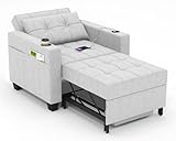 DURASPACE 99cm Schlaferstuhl, 3-in-1 umwandelbarer Stuhl Bett, ausziehbarer Schlafsessel, Schlafsofa...