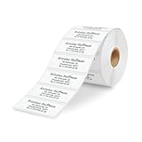 GoodMarkt selbstklebende personalisierte Adressetiketten | 46x17 mm, ab 50 Labels/Rolle, weißes...
