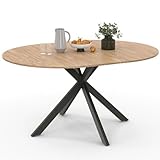 IDMarket - Esstisch, ausziehbar, rund, Alix, 4-8 Personen, Spinnenfuß, Holz und Schwarz, 110 –...