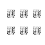 Henrrida Gläser Set of 6, 200 ml, unregelmäßig Kristall Whiskygläser, Kaffee Gläsers, Cocktail...