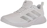 adidas Damen Court Team Bounce 2.0 Indoor Hallenturnschuh, Weiß/Silber/Metallic/Grau, 48.5 EU