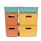 UHAPEER Aufbewahrungsbox mit Deckel und Griff, Aufbewahrungsboxen 6er Set, 3 Farbe, BPA-freies...