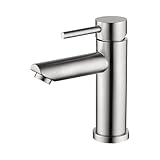 Ibergrif Waschtischarmatur Chrom Matt - Edelstahl Wasserhahn Bad, Einhebel-Mischbatterie...
