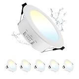 Grebeam LED Spots 68mm 5W LED Einbaustrahler 230V Flach IP44 Deckenspots Warmweiß Neutralweiß...