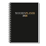 Trötsch Wochenplaner A5 mit Wire-O Schwarz 2026: Taschenkalender