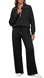 GRECERELLE Jogginganzug Damen Trainingsanzug Zweiteiler Outfits Tracksuit Langarm Lässige V Neck...