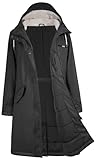 Regenmantel Damen Wasserdicht Regenjacke Winterjacke Damen Lang Wintermantel Warm Gefütterte...