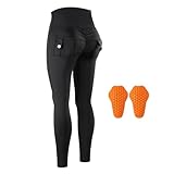 WOSAWE Damen Motorradhose High Waist Cargo Leggings Scrunch Butt Po Lifting Yoga Hosen mit Taschen...