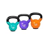 Yes4All Kettlebells Weights (Combo 10-15-20Lbs) - Home Gym Equipment for Strength Training Exercises...