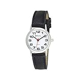 Ravel - Damen - Armbanduhr mit großen Ziffern - Schwarzes/silbernes Ton/weißes Zifferblatt