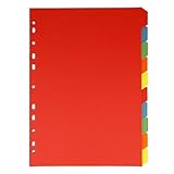 Westcott Register für Ordner A4 (100er-Pack) | Trennblätter für Din A4 Ordner | 10 farbige Tabs...
