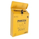 FUTUREORYY Wandbriefkasten aus Robustem Eisen mit Schutzdeckel Abschließbar für Post Spenden...