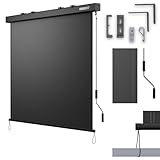 ONBEST Senkrechtmarkise außen & innen - ausziehbar in 2 Größen – 250 x 160 cm / 250 x 180 cm...