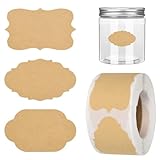 500 Blatt Kraftpapier Etikettenaufkleber, Beschreibbare Geschenkaufkleber, Kraftpapier...