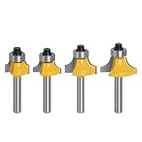 4 Stück Fräser for Formen von runden Kanten, 6 mm, 1/4 Zoll Schaft, Wolframkarbid, Fräswerkzeug...