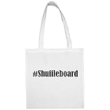 Tasche #Shuffleboard Größe 38x42 Farbe Weiss Druck Schwarz