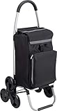 Meister Einkaufstrolley Schwarz, 54 + 5 L - 3x3 Treppensteiger - Klappbarer Einkaufsroller mit...