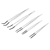 Kisangel 5 Stück Teiliges Pinzetten set mit Weicher Gummibeschichtung Präzise Langlebig und...