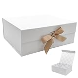 Tekhoho Weiß große Geschenkbox 33.5x27x12.5 cm, Premium Geschenkbox mit Magnetverschluss und...
