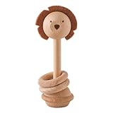 Babyrassel Gehäkelt Greifling Baby Holz gehäkelte Babyrassel Handmade Rassel Greifling Baby Rassel...