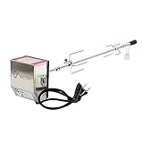 BBQ-Toro Grillspieß Set 90 cm, 220V - 240V Edelstahl Motor, 2X Fleischnadeln, Lager |...