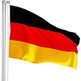 BRUBAKER Aluminium Fahnenmast inklusive Deutschlandflagge - Flaggenmast 4 m mit Erdhülse für...