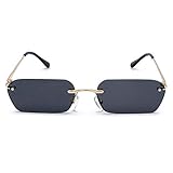 CCTYJ Sonnenbrillen Randlose rechteckige Sonnenbrille Frauen klare Farbe Quadrat Sonnenbrille für...