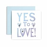 Huxters Hochzeitskarte für Paare – Yes to Love Hearts – Just Married Karte –...