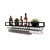 pujindu LED-Weinregal Zur Wandmontage, Industrielles Hängendes Weinflaschenregal Aus Metall,...