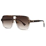 Long Keeper Retro Pilot Sonnenbrille Pilotenbrille Herren Damen Quadratisch Sonnenbrille Groß 70er...