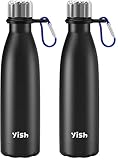 YISH Edelstahl Trinkflasche Thermosflasche Edelstahl:Wasserflasche 500ml Trinkflasche Kohlensäure...