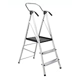 MEDOSAN Sicherheitsleiter | 3stufig | Haushaltshelfer | 5 Jahre Garantie | belastbar bis 150kg