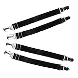 VILLCASE Verstellbare Metall Strumpfhalterclips 2 Paar mit Entenschnabelclip in Schwarz für Damen...