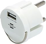 Brennenstuhl USB Steckdosenadapter (USB Ladegerät zum Einstecken in ein Steckdosennest, 2,4A,...