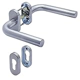 APECS Türgriffe Oval Rosette edelstahl für Gartentoren, Haustür und Profiltüren Drückergarnitur...